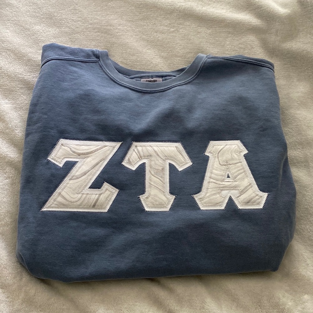 Zeta Tau Alpha ZTA Letters Crewneck